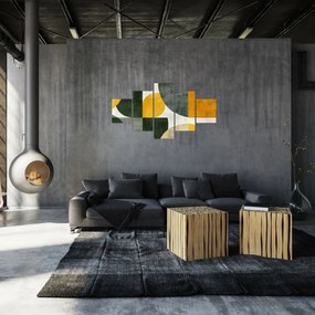 Obraz - Abstrakcja w oliwkowym kolorze (125x70 cm)