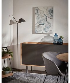 Czarna lampa stojąca z metalowym kloszem (wysokość 152 cm) Aurelia – Kave Home