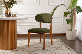 Zestaw krzeseł do jadalni Lionte Green and Dark Oak, 2 szt.
