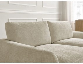 Beżowy narożnik z tkaniny szenilowej (prawostronny/z szezlongiem) Leonore – Bobochic Paris