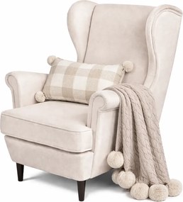 Beżowy tapicerowany fotel wypoczynkowy Z5-R84