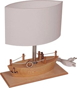 Drewniana lampka biurkowa dla dzieci statek - S185-Oliyra
