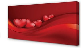 Duży obraz na płótnie Serca na Czerwonym Tle