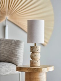 Kamienna lampa stołowa w naturalnym kolorze z tekstylnym kloszem (wysokość 53 cm) Marci – Bloomingville