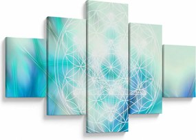 Obraz - Merkaba w turkusowym tle (125x70 cm)