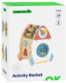 Tooky toy kosmiczna rakieta aktywności sorter labirynt drewniany