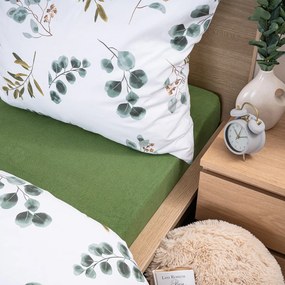 4Home prześcieradło frotte zielony oliwkowy, 180 x 200 cm