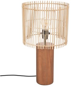 Lampa stołowa na drewnianej podstawce Davys, 48 cm