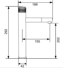 Mexen Diamond bateria umywalkowa wysoka, czarna - 71510-70