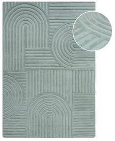 Turkusowy dywan wełniany Flair Rugs Zen Garden, 160x230 cm