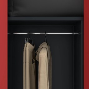 Szafa gospodarcza zamykana DAWID 900 x 1850 x 450 mm, antracytowo-czerwona