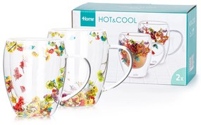 4Home Szklanka termiczna Flowers Hot&Cool 350 ml, 2 szt.