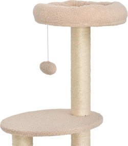 PawHut Drapak 148 cm wysokości drzewko dla kota z kryjówką, 4 zabawki, słupki sizalowe, duża platforma, wielopoziomowy dla kotów do 5 kg | Aosom PL