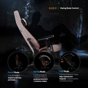 Fotel gamingowy materiałowy Diablo X-Eye Prime Normal Size, Akira Pink
