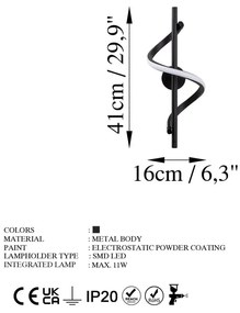 Czarny kinkiet LED ø 7 cm Likma – Opviq lights