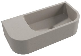 Umywalka betonowa wisząca / nablatowa półokrągła z półką bez otworu na baterię 65 x 30 cm LARMO | różne kolory : Kolor - Cappuccino, Typ montażu - podwieszana