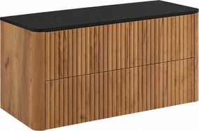 Szafka łazienkowa 100, Dąb craft, blat czarny, 100,8 x 44,2 x 50 cm