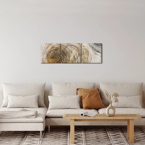 Obraz - Abstrakcja pnia (z zegarem) (90x30 cm)