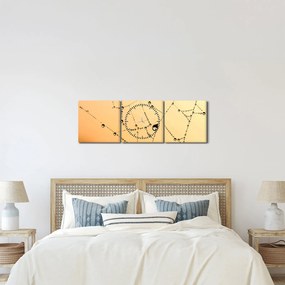 Obraz zroszonej pajęczyny (z zegarem) (90x30 cm)