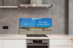 Szklany Panel Napis na Piaszczystej Plaży