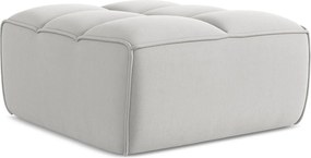 Pufa - z tkaniny welwetowej - srebrny - KALAI