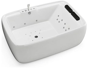 Wanna z hydromasażem biała - 2-osobowa - 390 l - 180 x 120 x 60 cm - VOLUTA