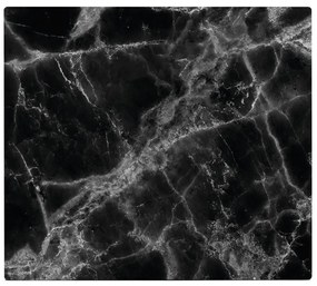 Szklana płyta ochronna MARBLE BLACK na kuchenkę – duża, ZELLER