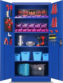 Metalowa szafa warsztatowa Bruno 92x50x185 cm niebieska