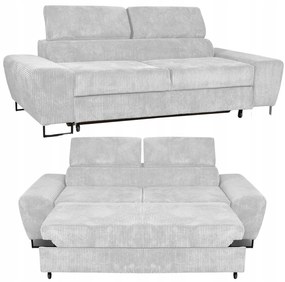 Sofa kanapa Savio salon Family meble jasny szary sztruks reg zagłówek