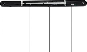 Lampa wisząca Art Deco czarna z prostokątnym przydymionym szkłem 4-źródła światła - Bao