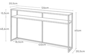 Biało-jasnobrązowa konsola w dekorze jesionu 20,5x126 cm Tower – YAMAZAKI
