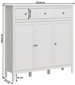 Komoda OLJE 3D3S, biały