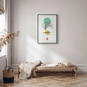 Plakat Roślinna kompozycja 29,7x42 cm z ramą czarną bez marginesu ARTGEIST B