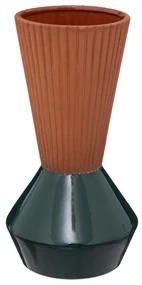Wazon ALICANTE, terakota z zielonym, 25 cm