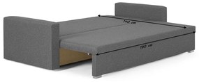 Sofa kanapa 3 os z funkcją spania MONDO Czerwony