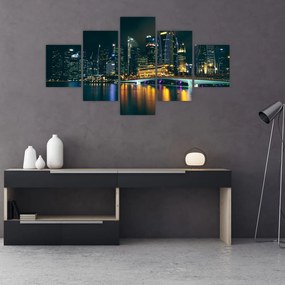 Obraz Singapuru nocą (125x70 cm)