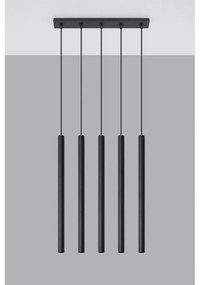 Czarna lampa wisząca Sollux Fideus, dł. 45 cm