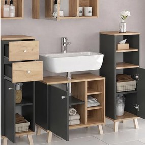 Zestaw mebli łazienkowych antracyt 62x32x54 senyo