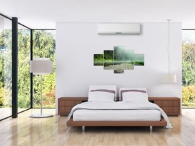Obraz - rzeka przy lesie (125x70 cm)