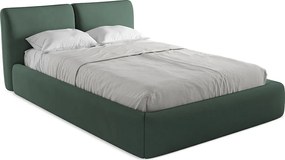 Łóżko 160 x 228 - z tkaniny szenilowej - zielony - HOKU