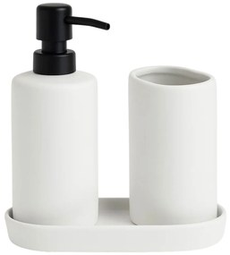 Zestaw łazienkowy PLY, ceramiczny dozownik, kubek i taca