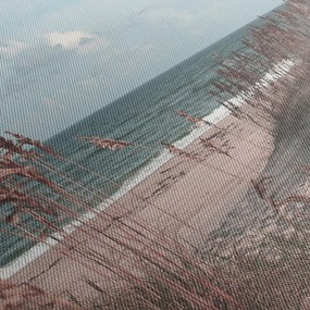 Obraz - Różowa plaża (z zegarem) (90x30 cm)