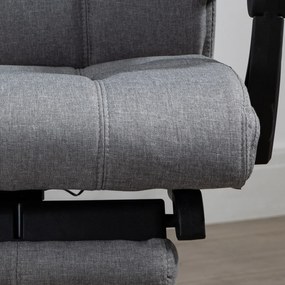 Vinsetto Ergonomiczny fotel biurowy z funkcją masażu regulowany Regulowane siedzisko Regulowany podnóżek Szary | Aosom PL