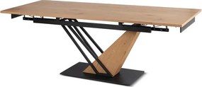 Stół Rozkładany Prostokątny REX 160-220 cm Dąb/Czarny Loft