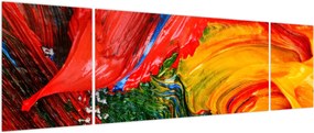 Obraz - Niebieska abstrakcja za pomocą pędzla (170x50 cm)
