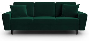 Zielona aksamitna rozkładana/ze schowkiem sofa 235 cm Kyoto – Cosmopolitan Design
