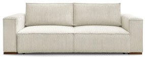 Beżowa sztruksowa rozkładana/ze schowkiem sofa 244 cm Chelsea – Bobochic Paris