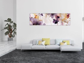 Obraz - Kwiaty akwarelowe (170x50 cm)
