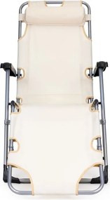 Składany leżak ogrodowy z regulacją Santora 010, beżowy