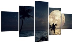 Obraz - Plaża pod pełnią księżyca (125x70 cm)